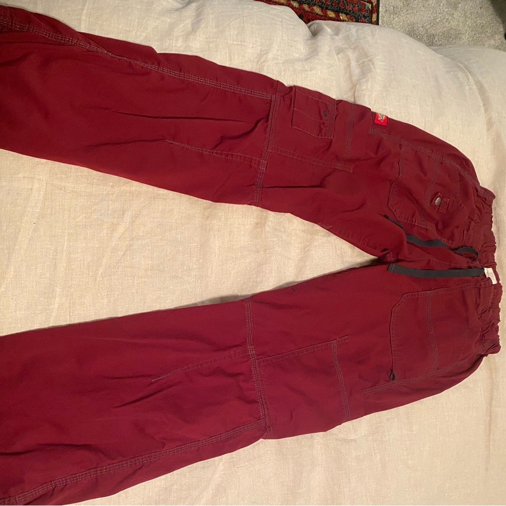 Dickies Maroon Cargo Pants Straight Fit